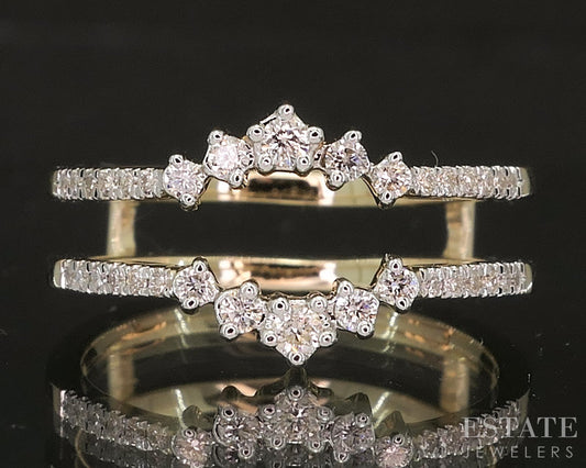 14k Yellow Gold Natural .24ctw Diamond Ladies Wedding Jacket 3.3g p15994