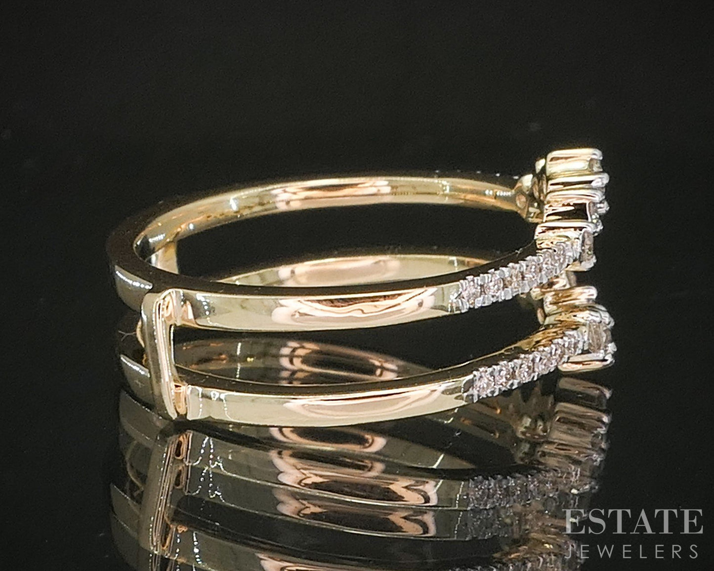 14k Yellow Gold Natural .24ctw Diamond Ladies Wedding Jacket 3.3g p15994