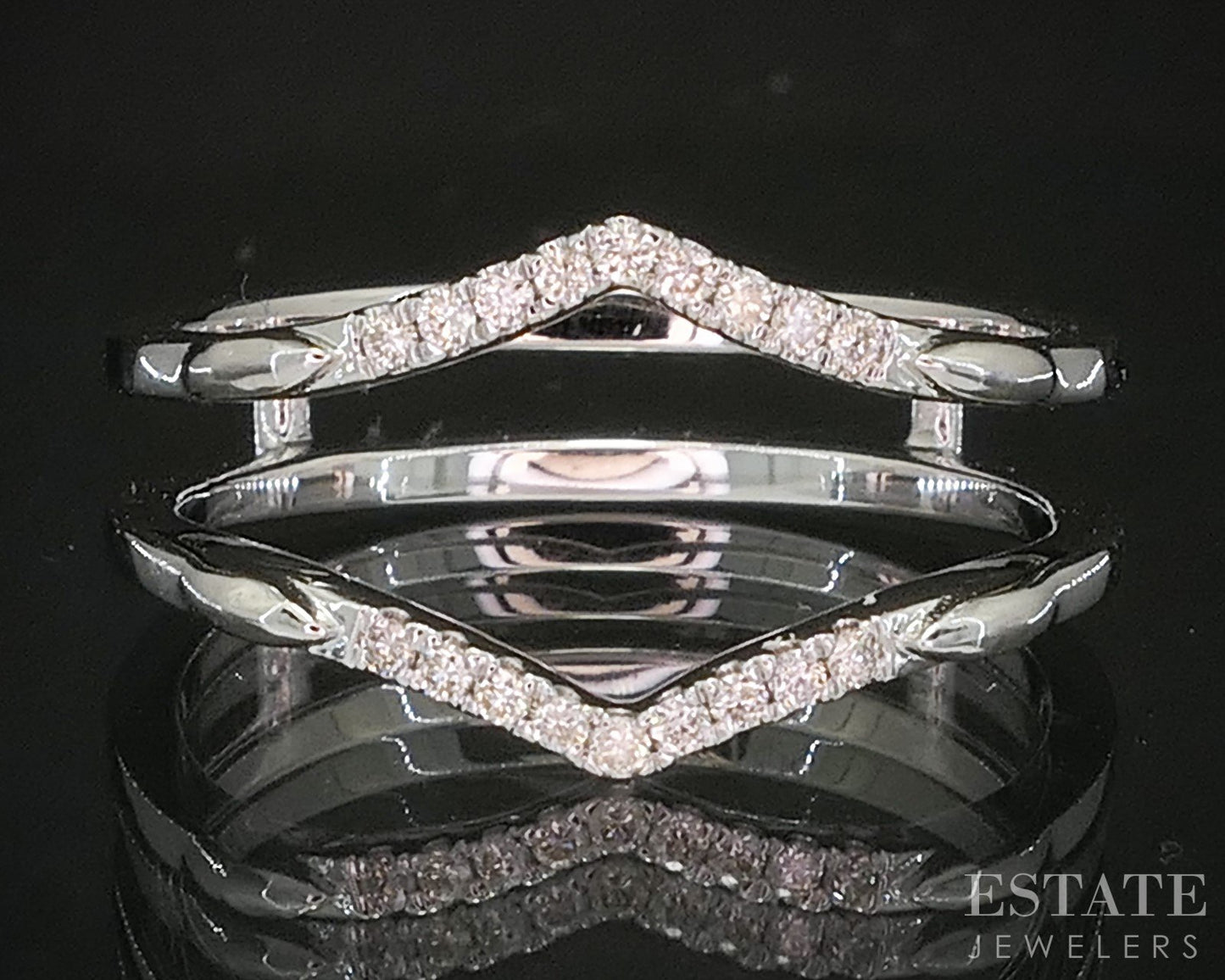 14k White Gold Natural .09ctw Diamond Ladies Wedding Jacket 2.8g p16006