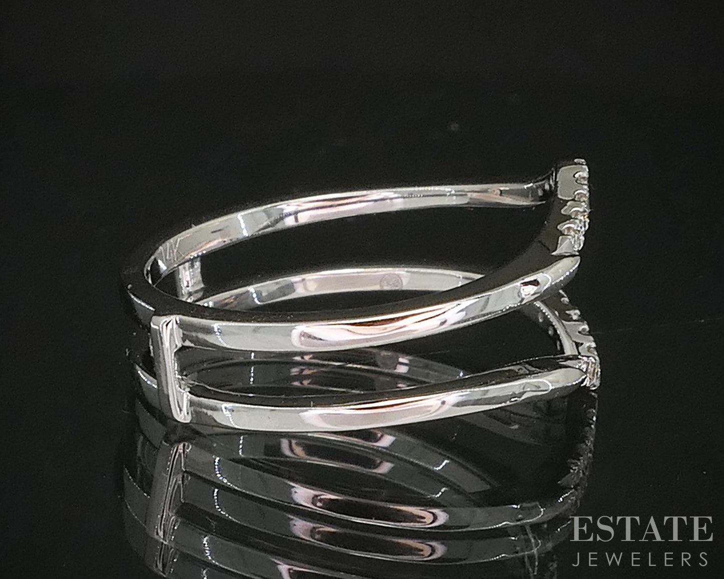 14k White Gold Natural .09ctw Diamond Ladies Wedding Jacket 2.8g p16006