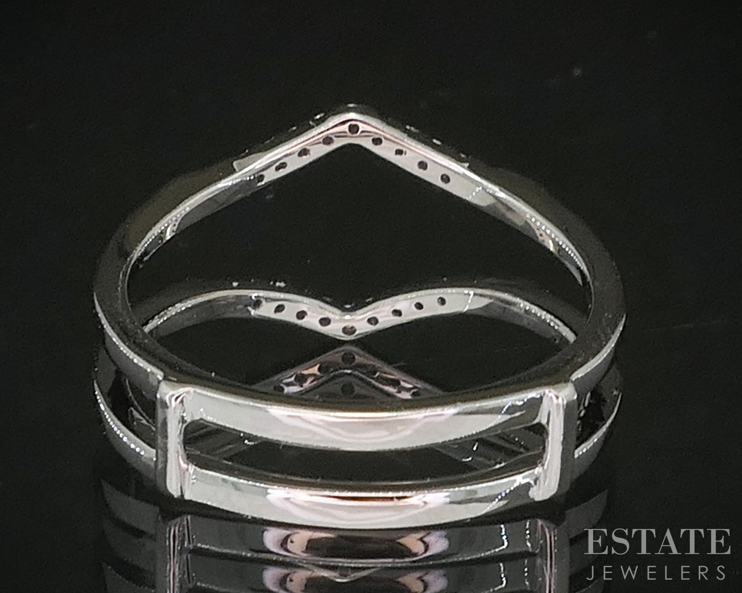 14k White Gold Natural .09ctw Diamond Ladies Wedding Jacket 2.8g p16006