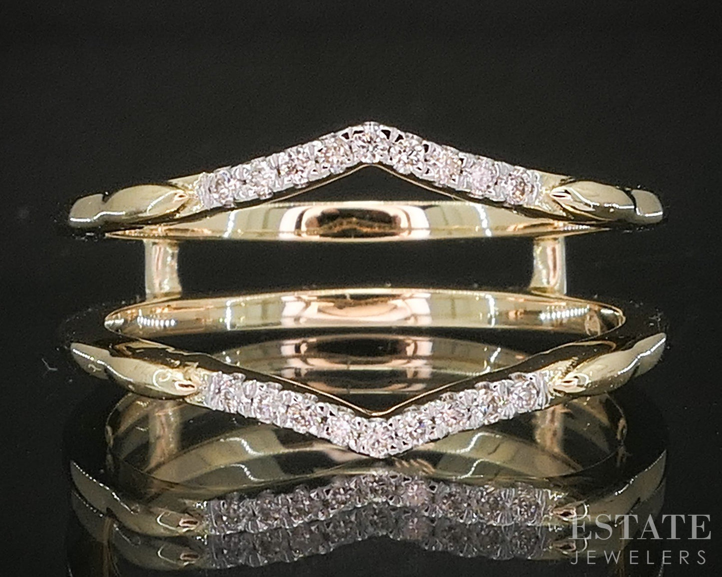 14k Yellow Gold Natural .09ctw Diamond Ladies Wedding Jacket 2.9g p16007