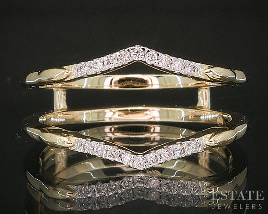 14k Yellow Gold Natural .09ctw Diamond Ladies Wedding Jacket 2.9g p16007