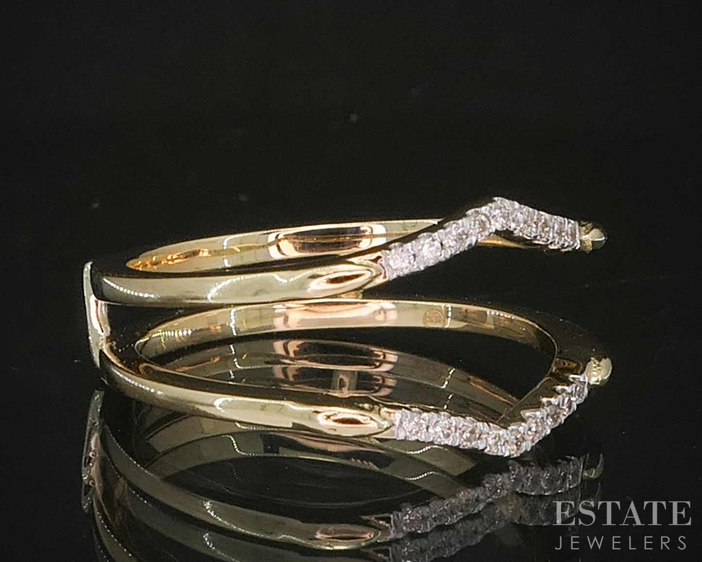 14k Yellow Gold Natural .09ctw Diamond Ladies Wedding Jacket 2.9g p16007