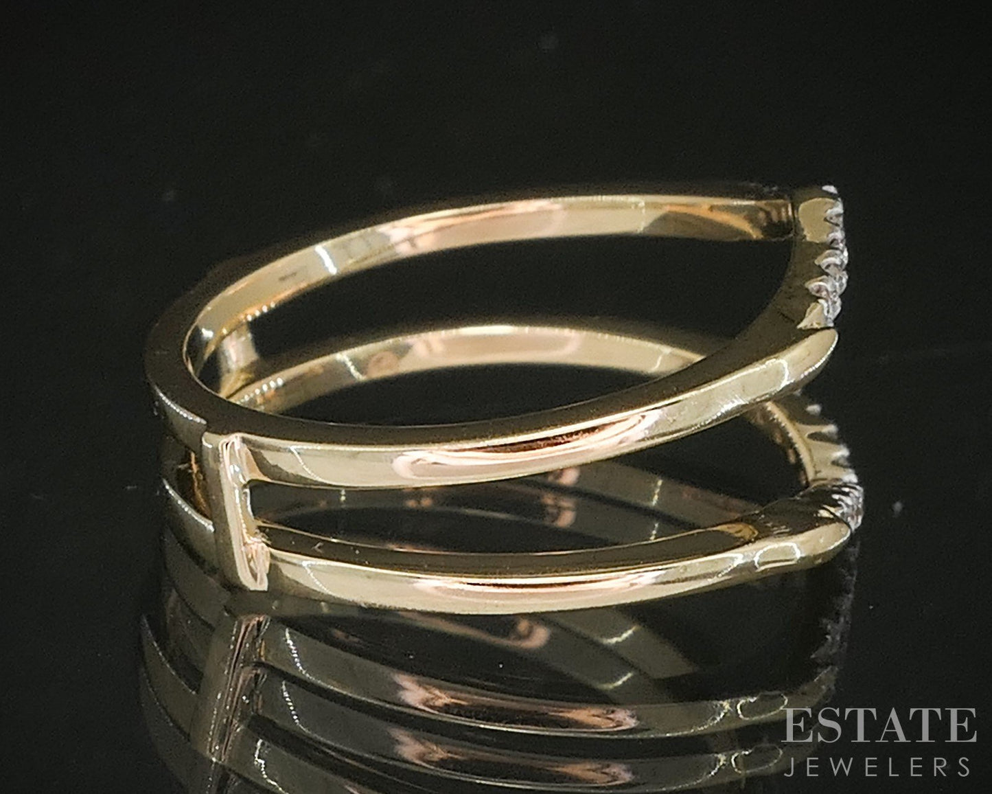 14k Yellow Gold Natural .09ctw Diamond Ladies Wedding Jacket 2.9g p16007