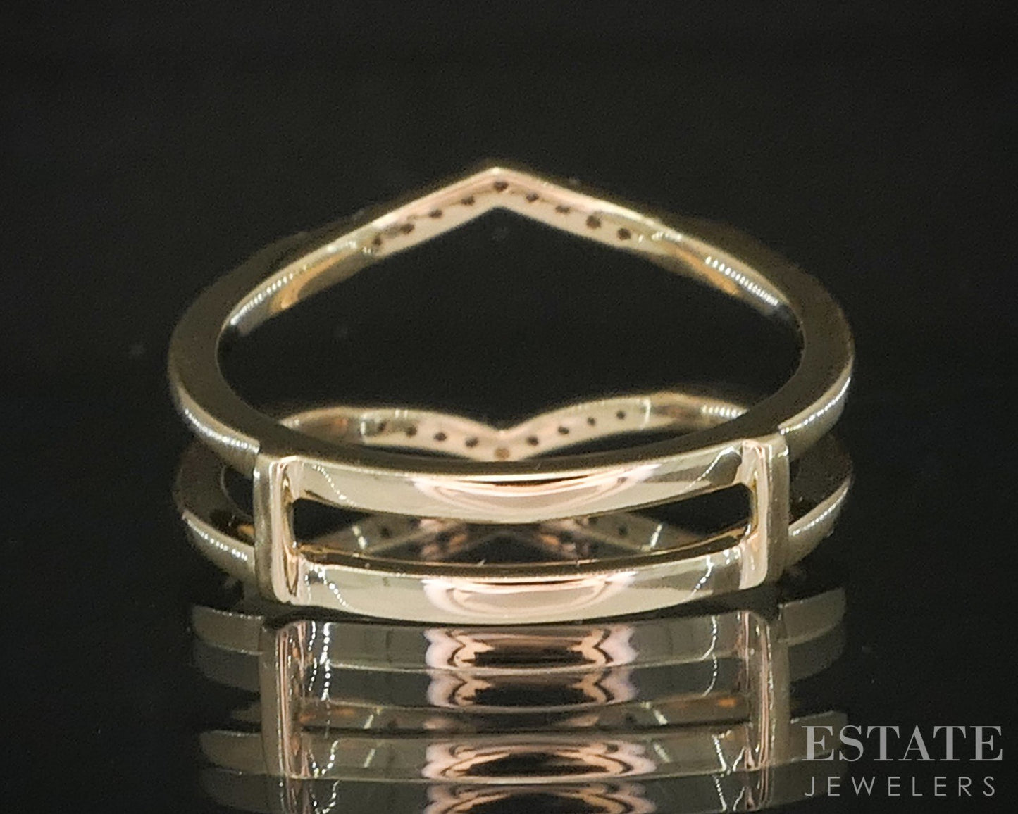 14k Yellow Gold Natural .09ctw Diamond Ladies Wedding Jacket 2.9g p16007