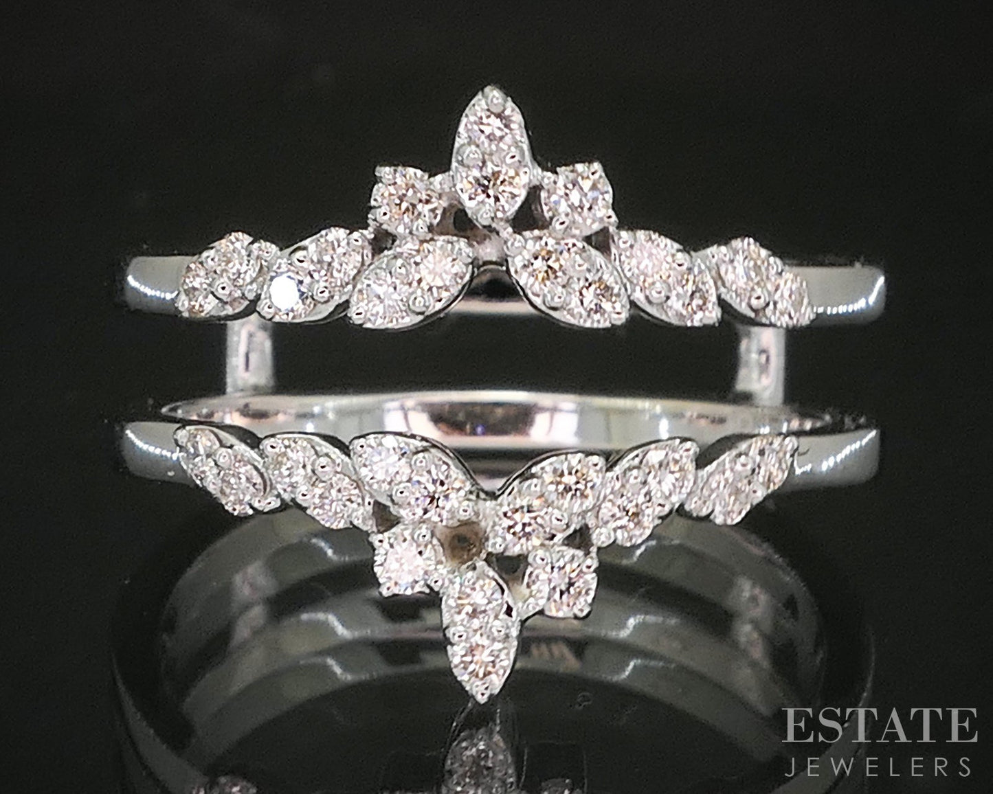 14k White Gold Natural .31ctw Diamond Ladies Wedding Jacket 3.7g p16008