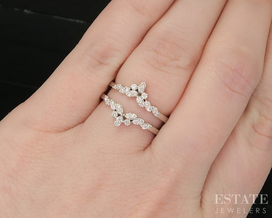 14k White Gold Natural .31ctw Diamond Ladies Wedding Jacket 3.7g p16008