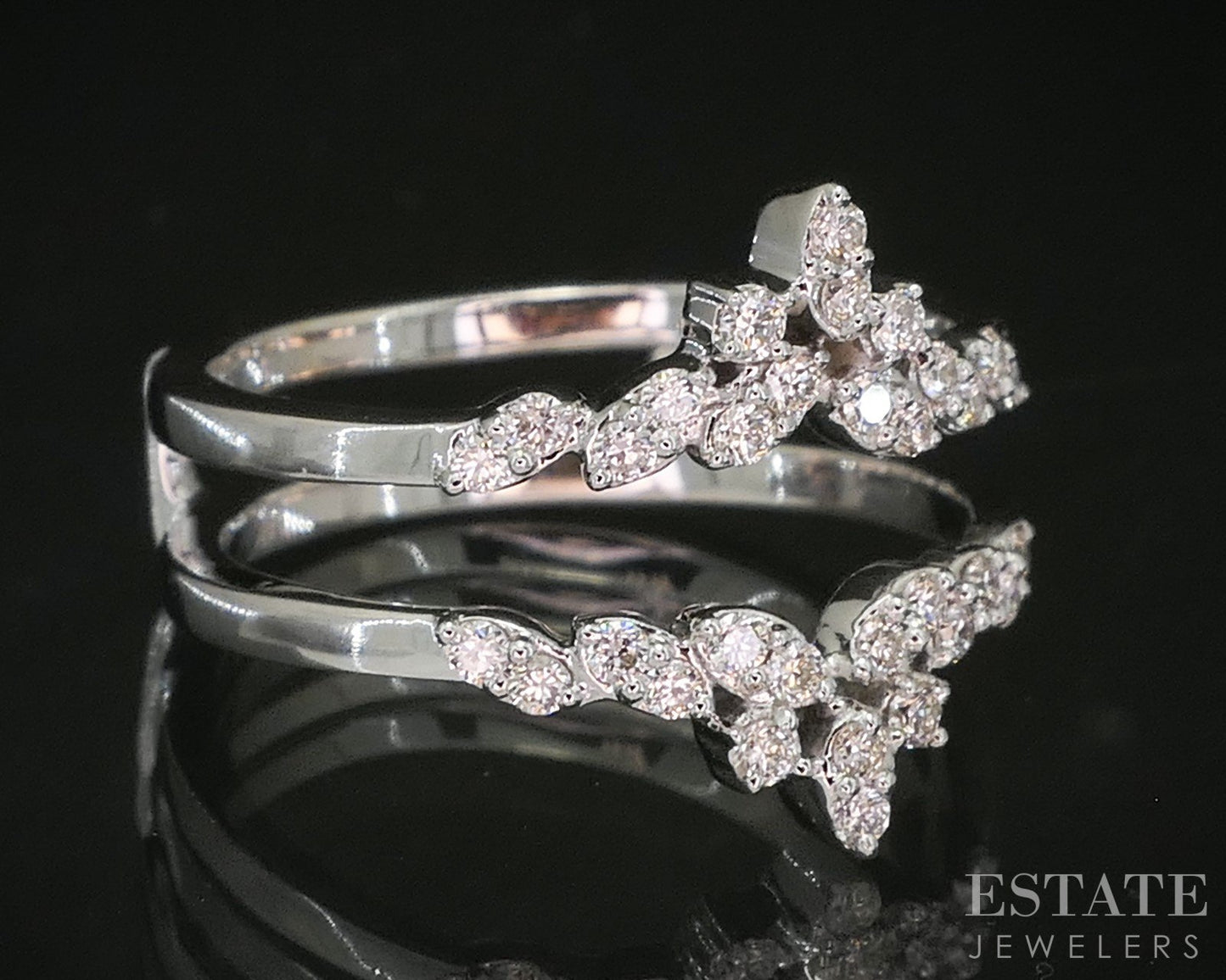 14k White Gold Natural .31ctw Diamond Ladies Wedding Jacket 3.7g p16008