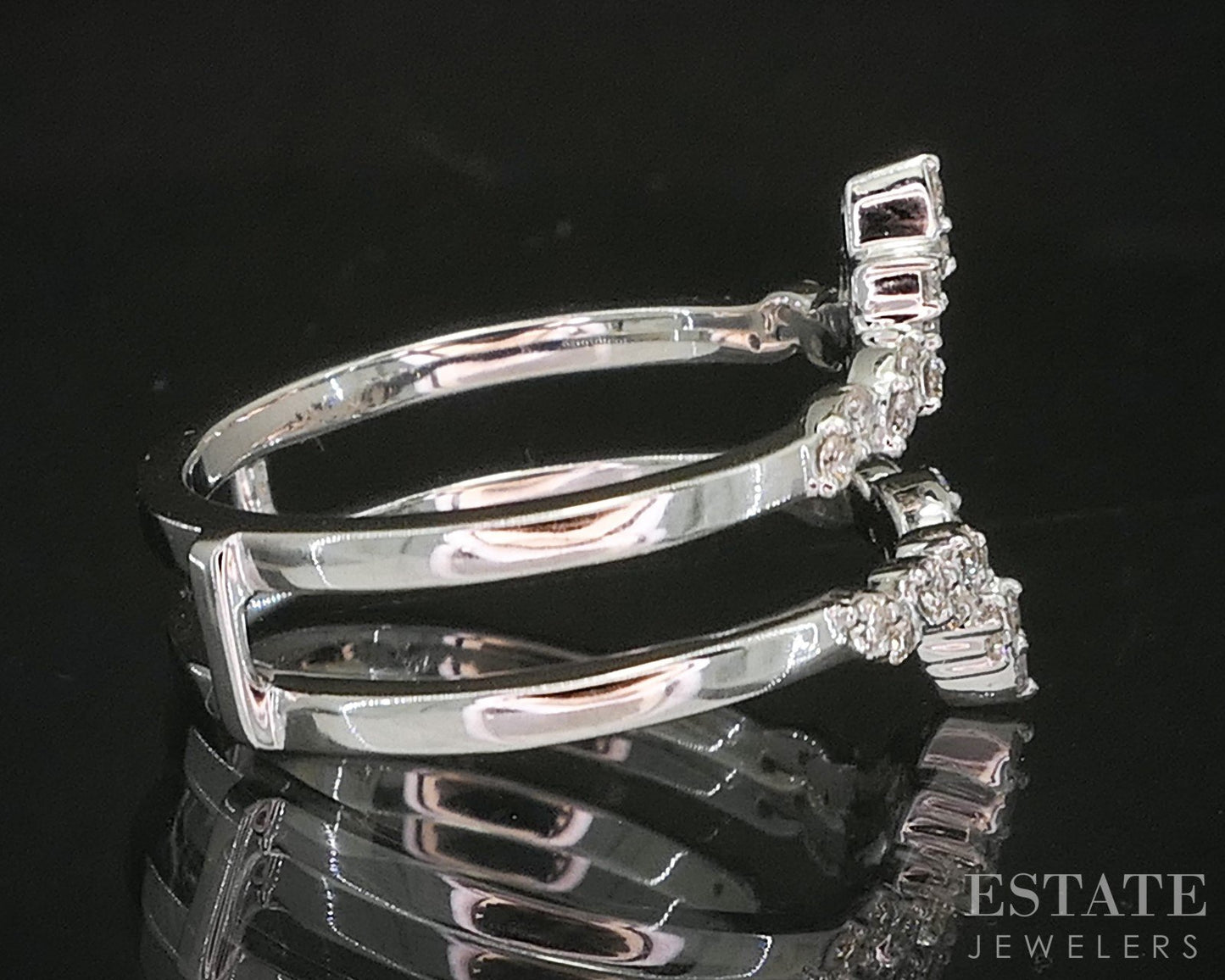 14k White Gold Natural .31ctw Diamond Ladies Wedding Jacket 3.7g p16008