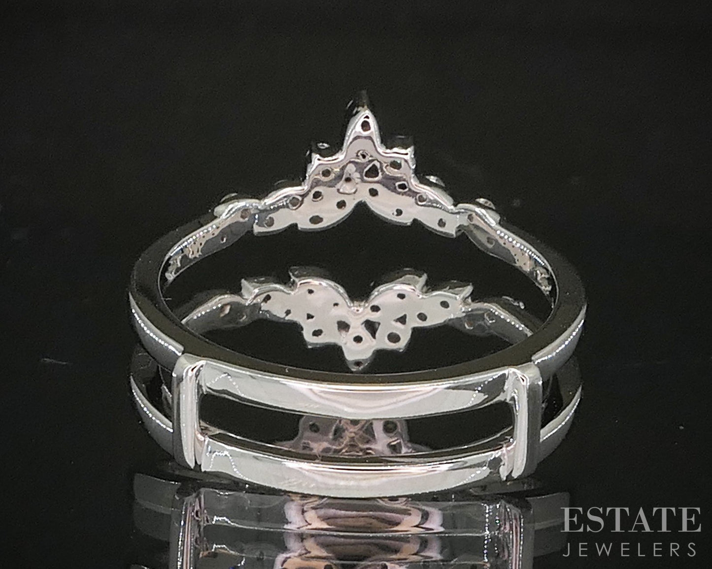 14k White Gold Natural .31ctw Diamond Ladies Wedding Jacket 3.7g p16008