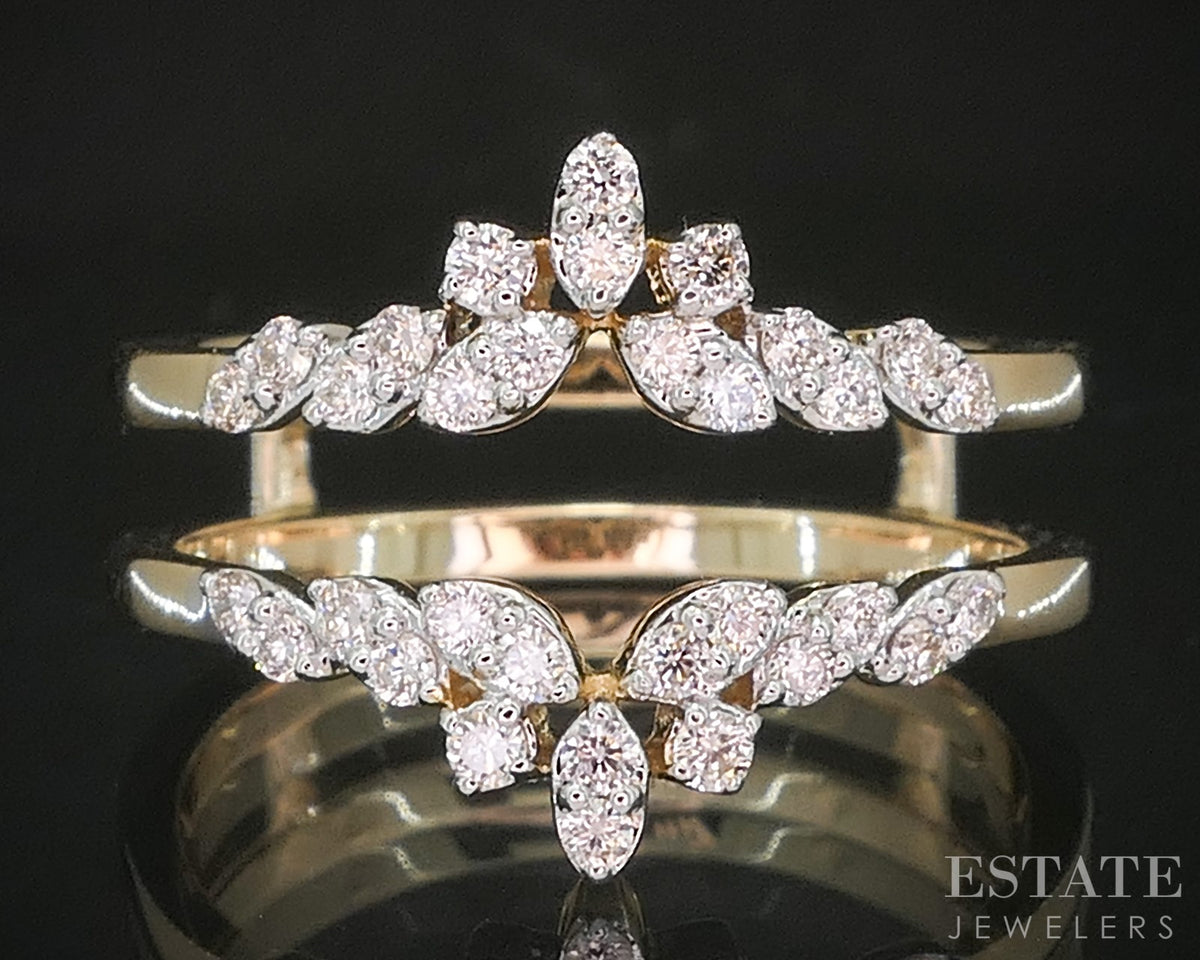 14k Yellow Gold Natural .31ctw Diamond Ladies Wedding Jacket 3.6g p16009