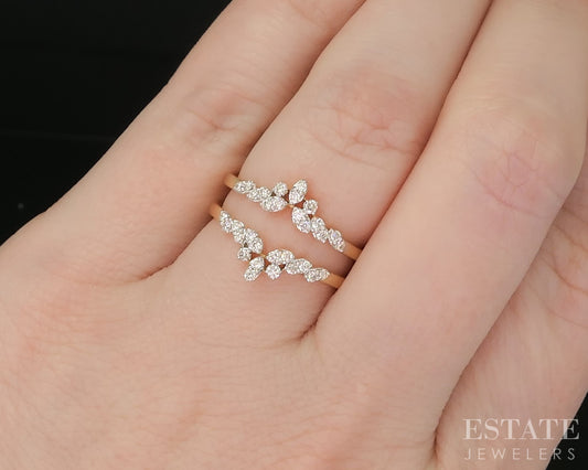 14k Yellow Gold Natural .31ctw Diamond Ladies Wedding Jacket 3.6g p16009