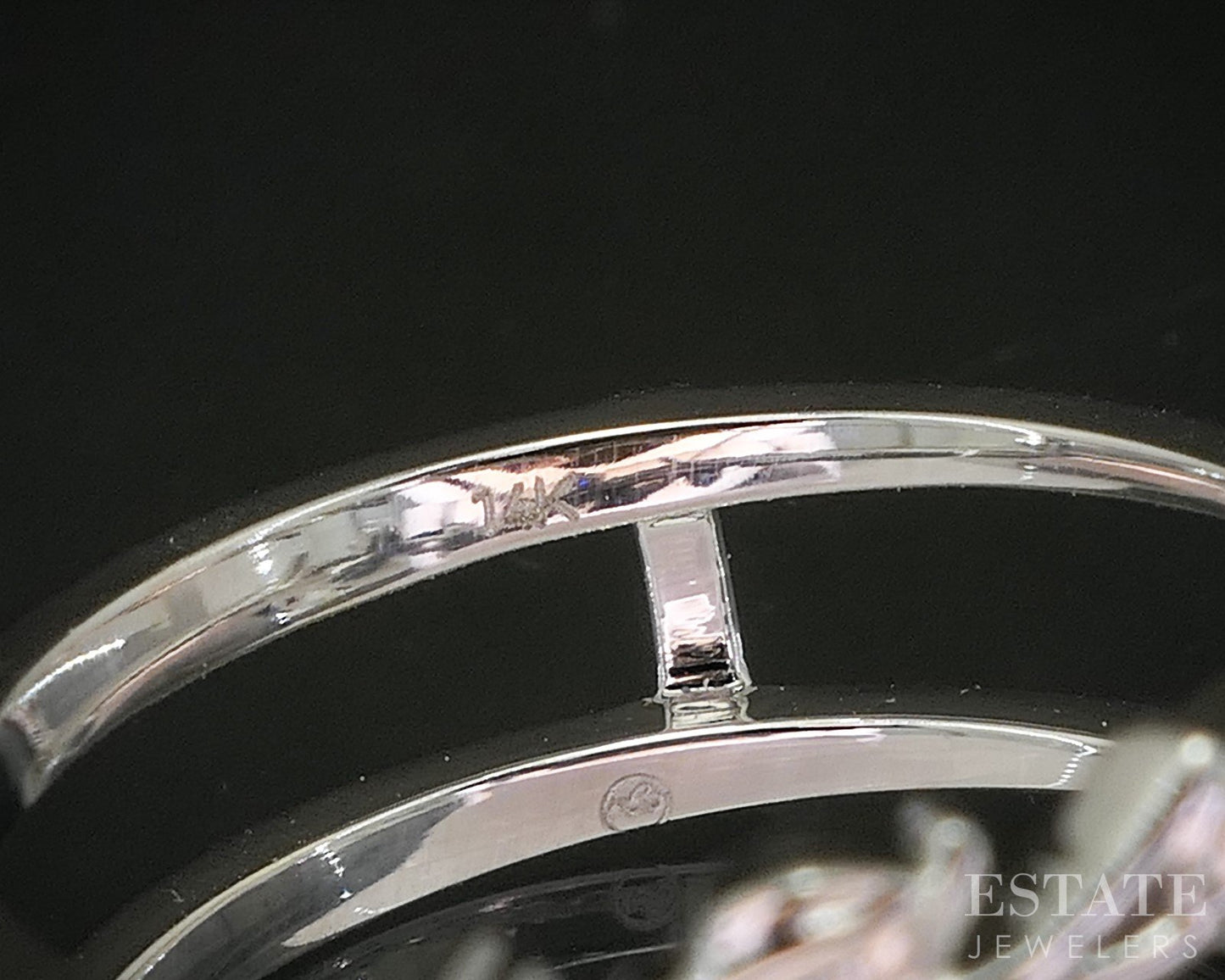 14k White Gold Natural .12ctw Diamond Leaf Vine Ladies Wedding Jacket 3g p16010