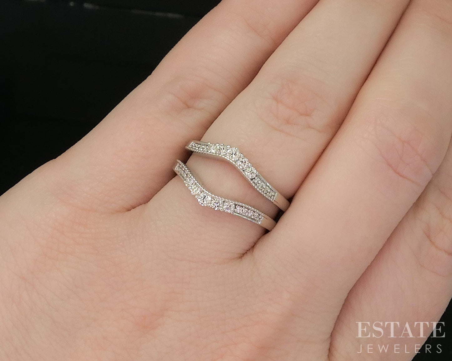 14k White Gold Natural .31ctw Diamond Ladies Wedding Jacket 4.2g p16012