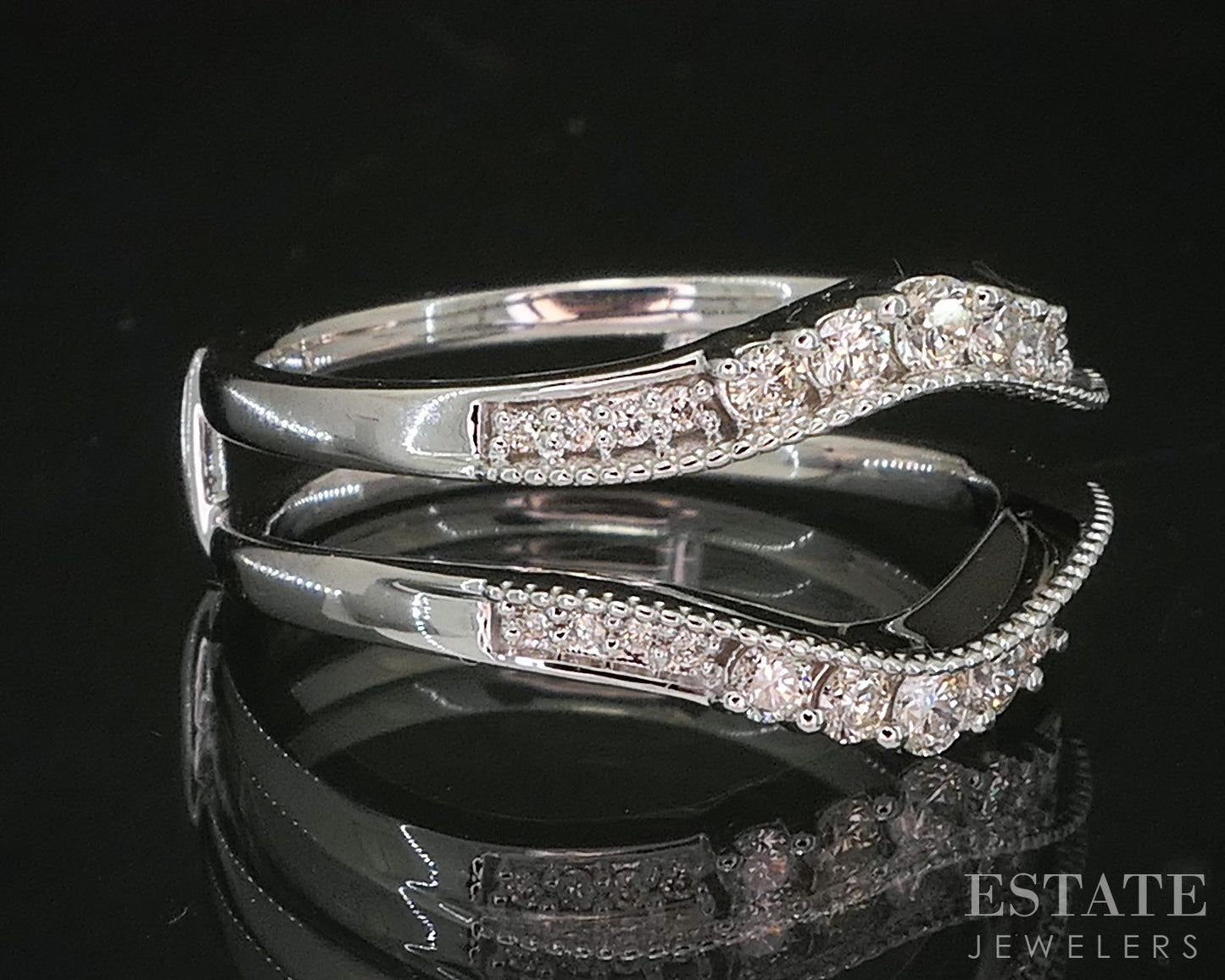 14k White Gold Natural .31ctw Diamond Ladies Wedding Jacket 4.2g p16012