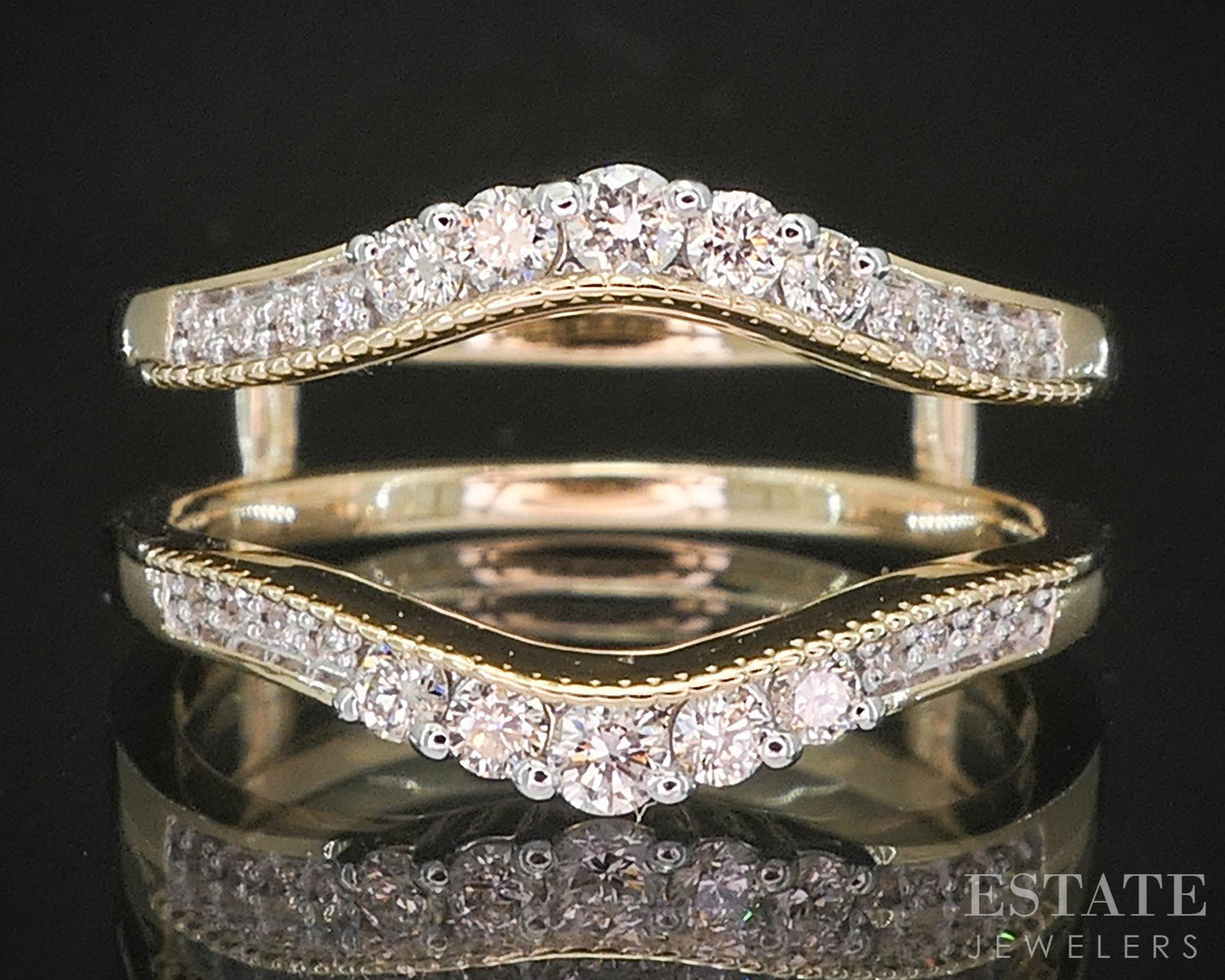 14k Yellow Gold Natural .31ctw Diamond Ladies Wedding Jacket 4.1g p16015