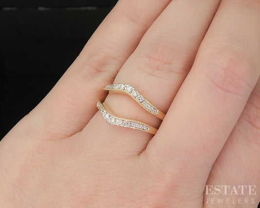 14k Yellow Gold Natural .31ctw Diamond Ladies Wedding Jacket 4.1g p16015