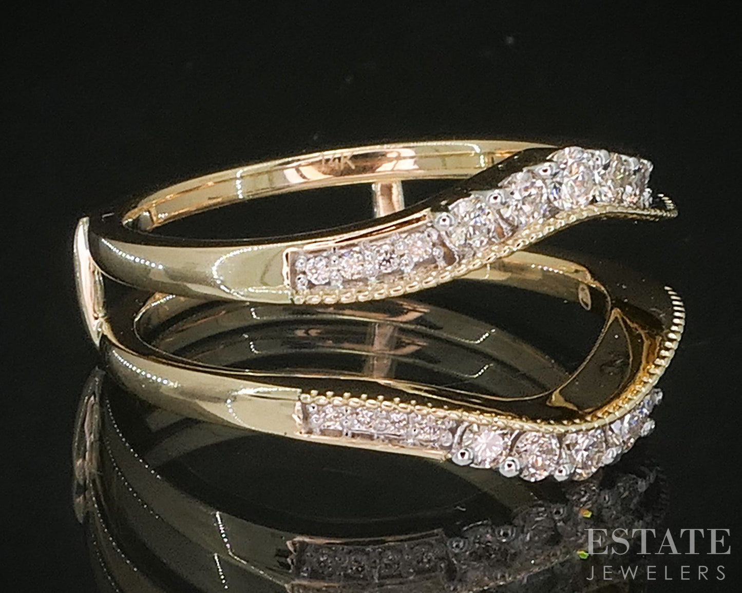 14k Yellow Gold Natural .31ctw Diamond Ladies Wedding Jacket 4.1g p16015