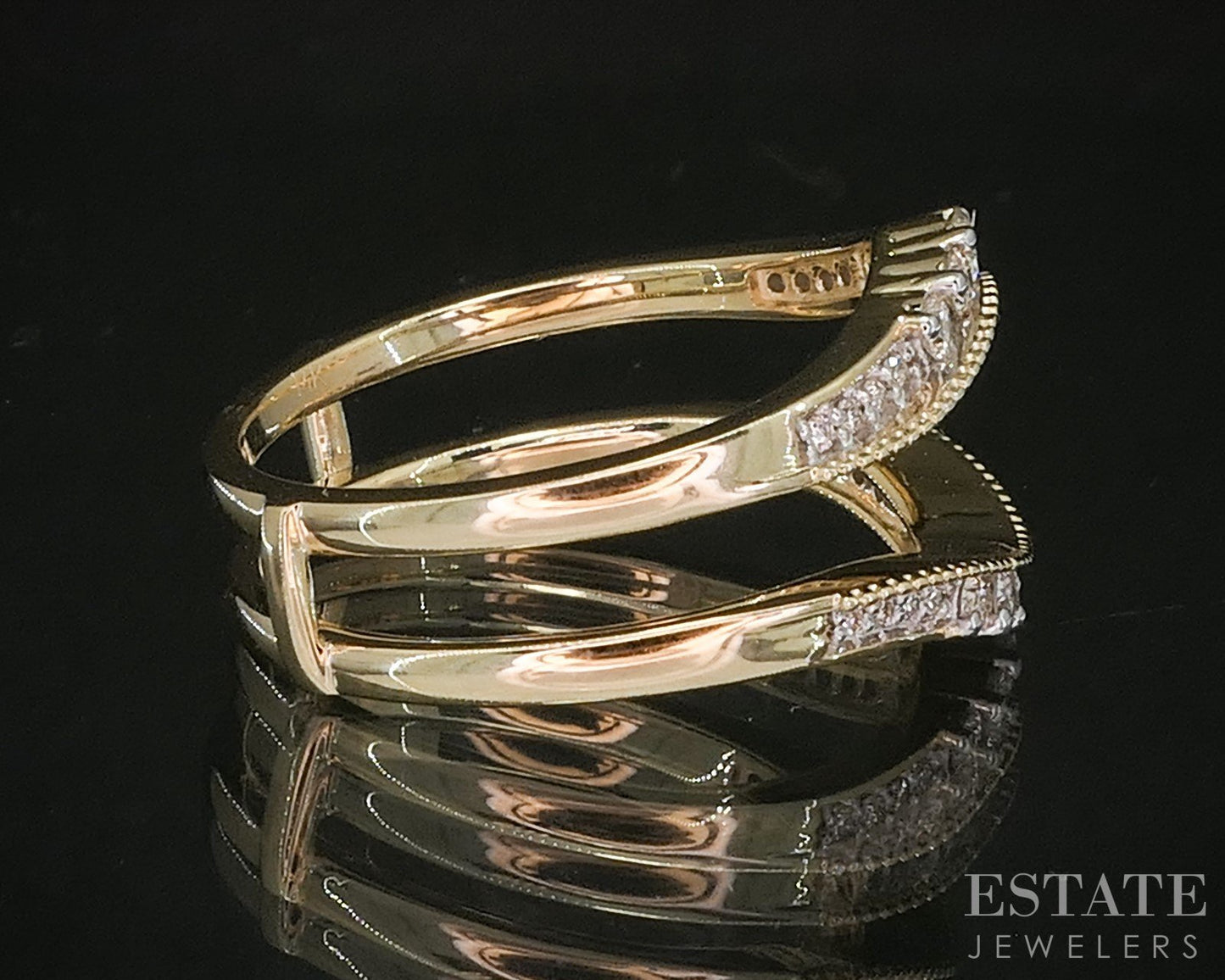 14k Yellow Gold Natural .31ctw Diamond Ladies Wedding Jacket 4.1g p16015