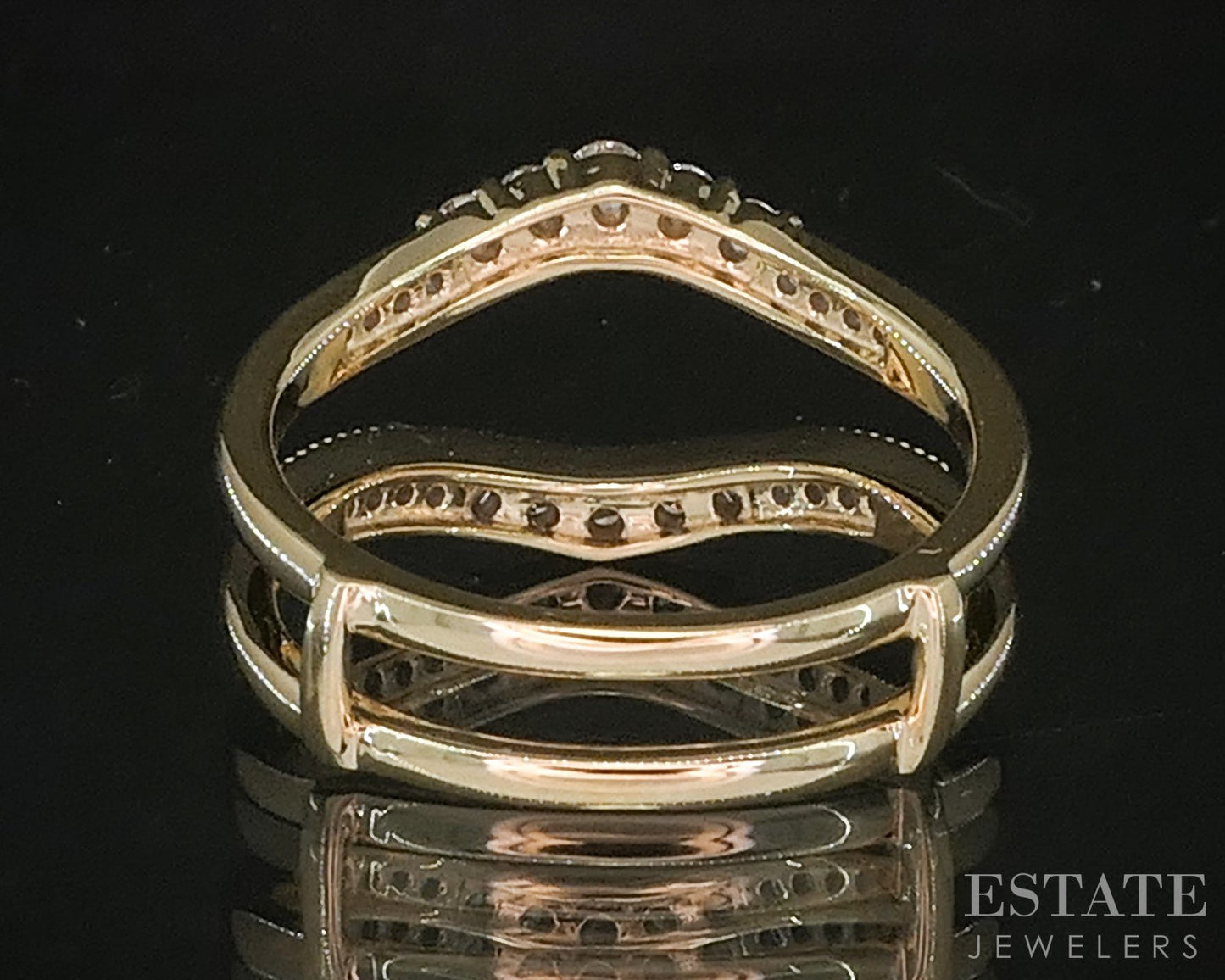 14k Yellow Gold Natural .31ctw Diamond Ladies Wedding Jacket 4.1g p16015