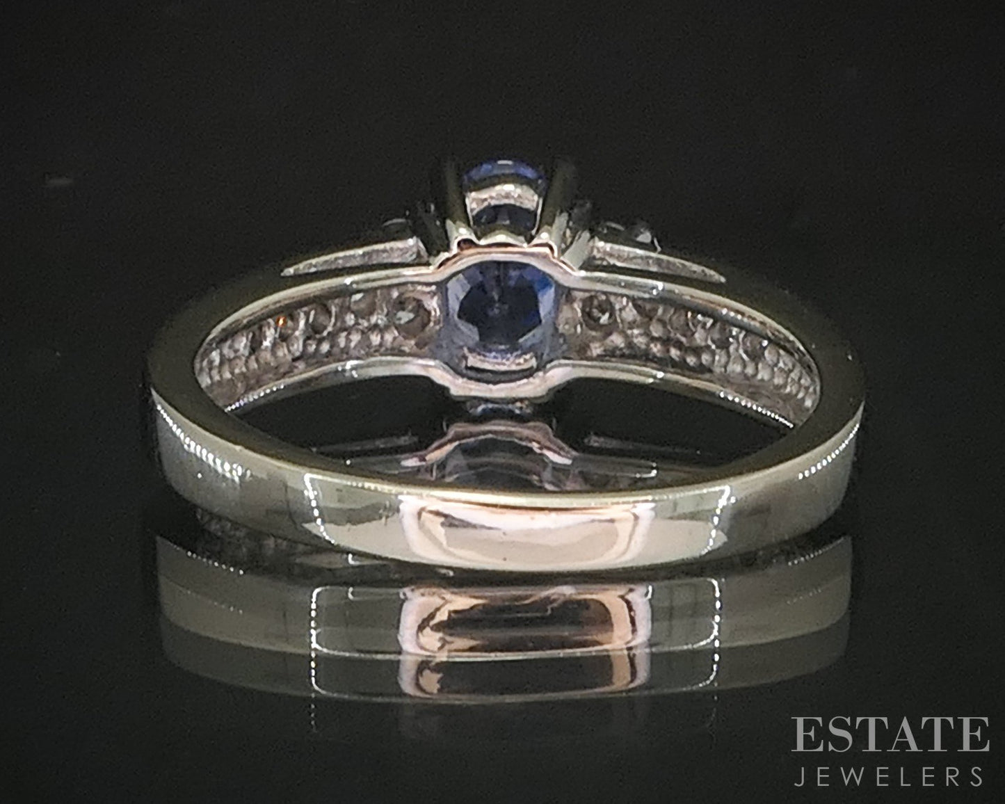 14k White Gold Oval Natural Tanzanite & Diamond Ladies Ring 3.2g p16154b