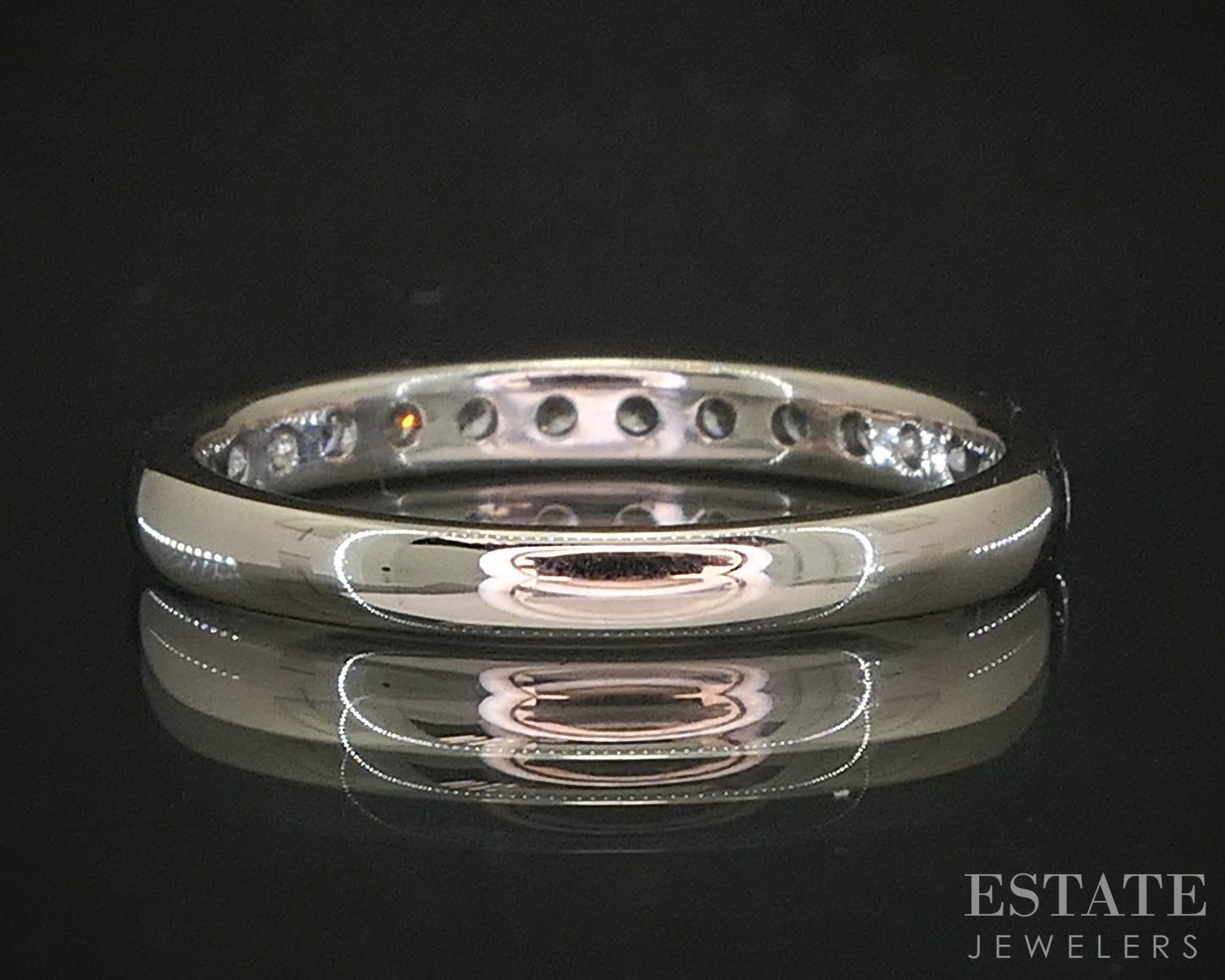 14k White Gold Round Natural .40ctw Diamond Ladies Wedding Band 2.1g p16166b