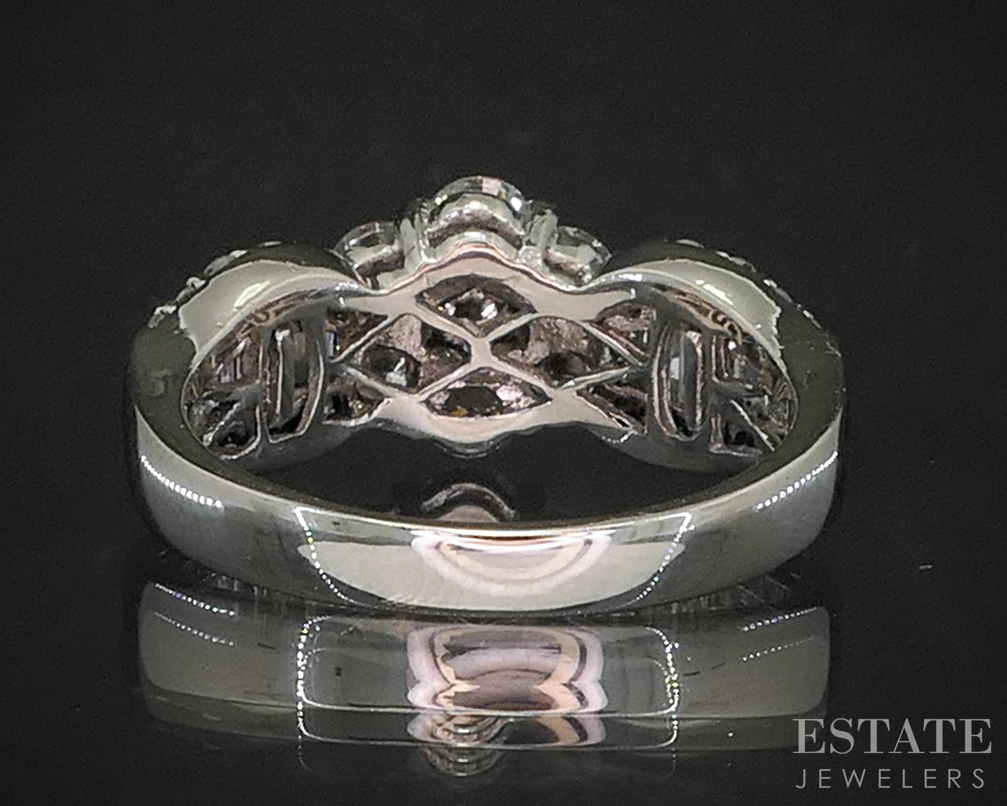 Platinum Round Natural 1.00ctw Diamond Cluster Engagement Ring 8.4g p16170b