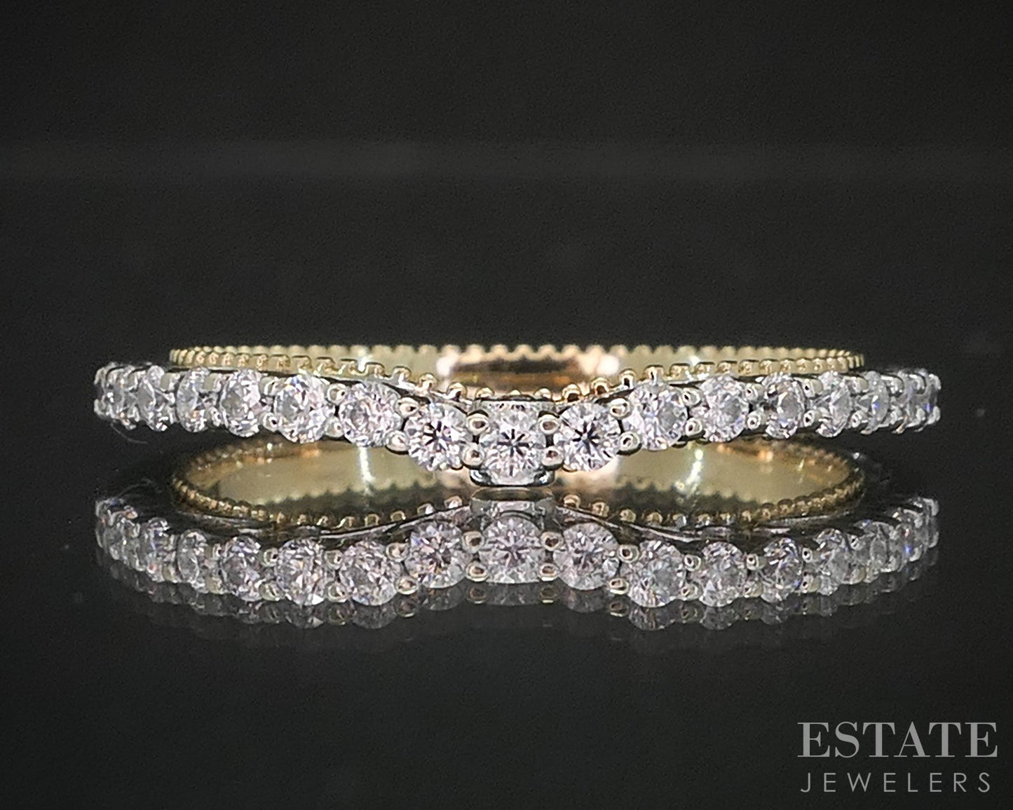 14k White & White Gold Natural .31ctw Diamond Ladies Wedding Band 2g p16171b