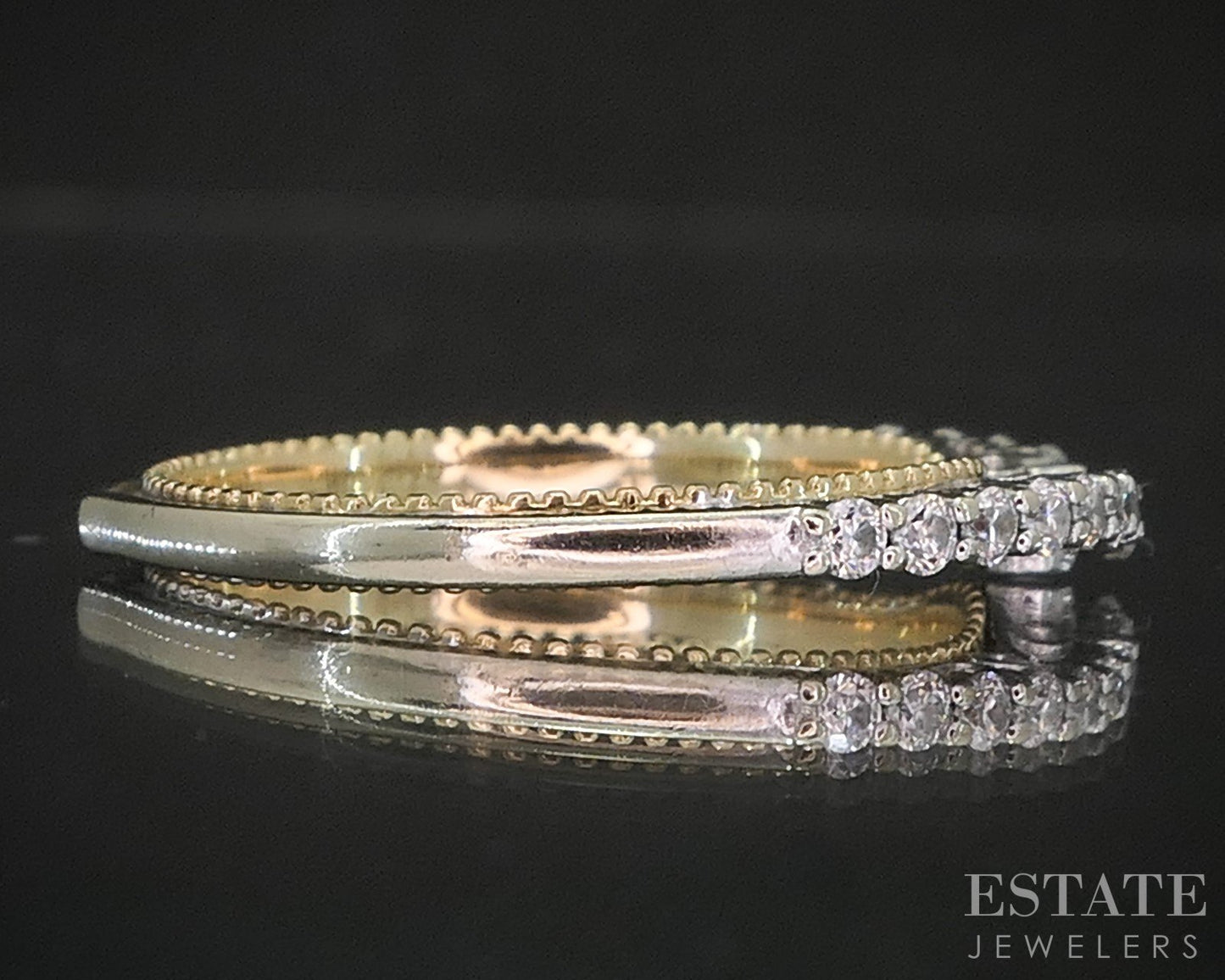 14k White & White Gold Natural .31ctw Diamond Ladies Wedding Band 2g p16171b