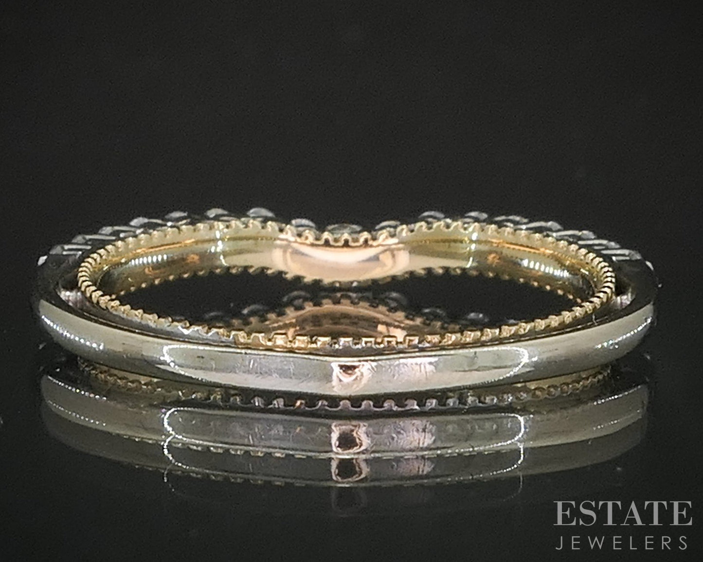 14k White & White Gold Natural .31ctw Diamond Ladies Wedding Band 2g p16171b