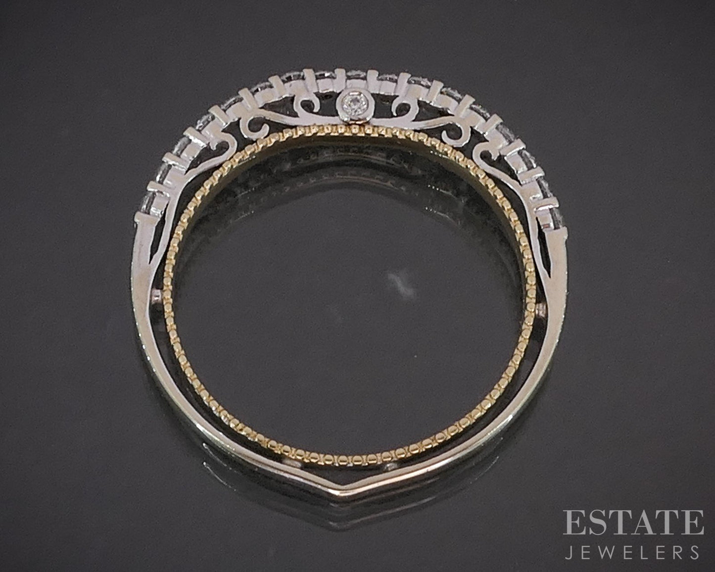 14k White & White Gold Natural .31ctw Diamond Ladies Wedding Band 2g p16171b