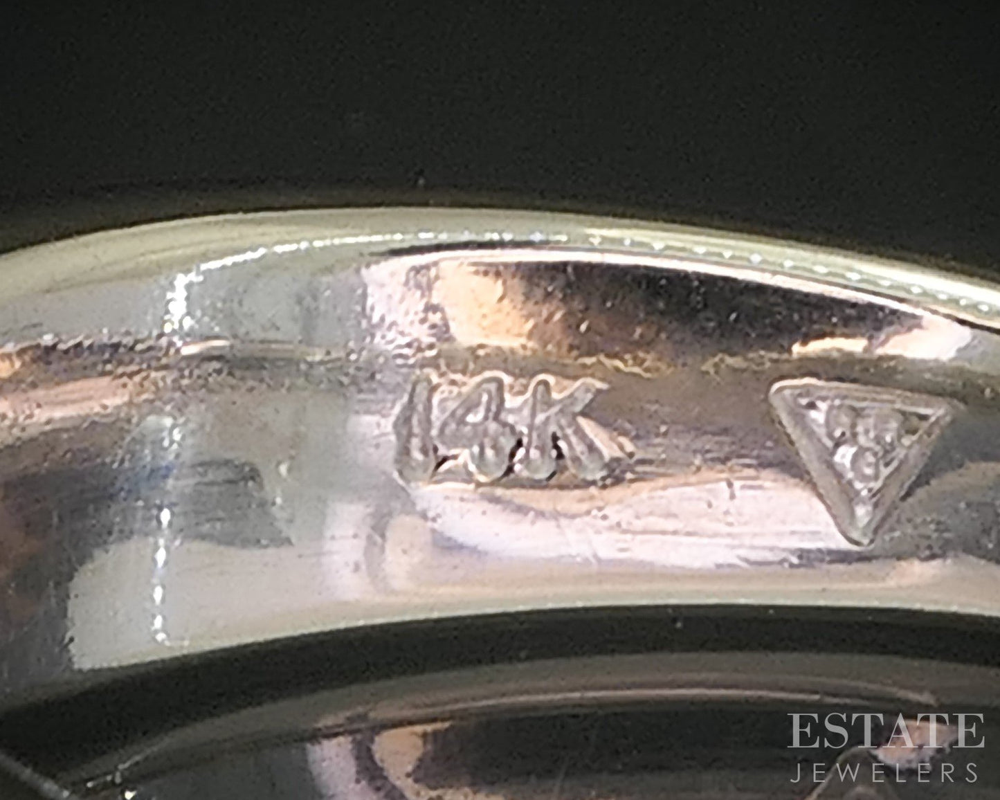 14k White Gold EGL Princess Natural .48ct Diamond Solitaire Ring 6g p16182b
