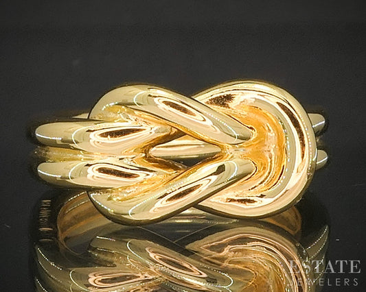 Gold Tone Hermes Scarf Ladies Band Ring p16262