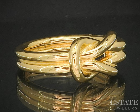 Gold Tone Hermes Scarf Ladies Band Ring p16262