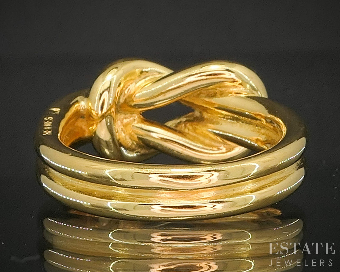 Gold Tone Hermes Scarf Ladies Band Ring p16262