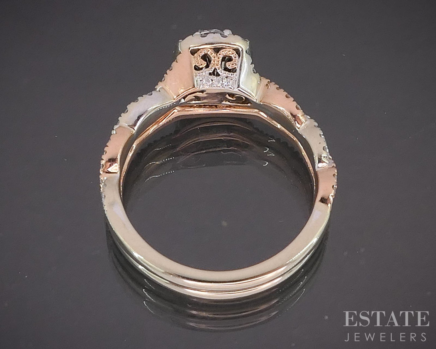 14k Rose & White Gold Natural .66ctw Diamond Neil Lane Wedding Set 2.0g p16263