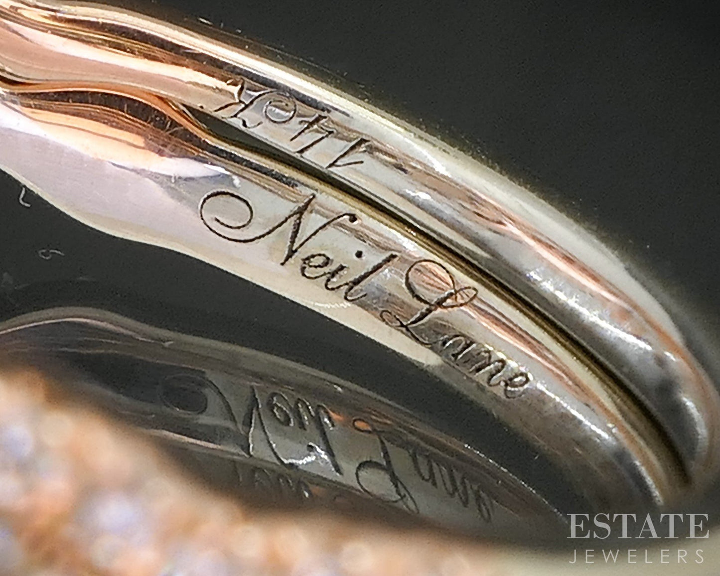 14k Rose & White Gold Natural .66ctw Diamond Neil Lane Wedding Set 2.0g p16263