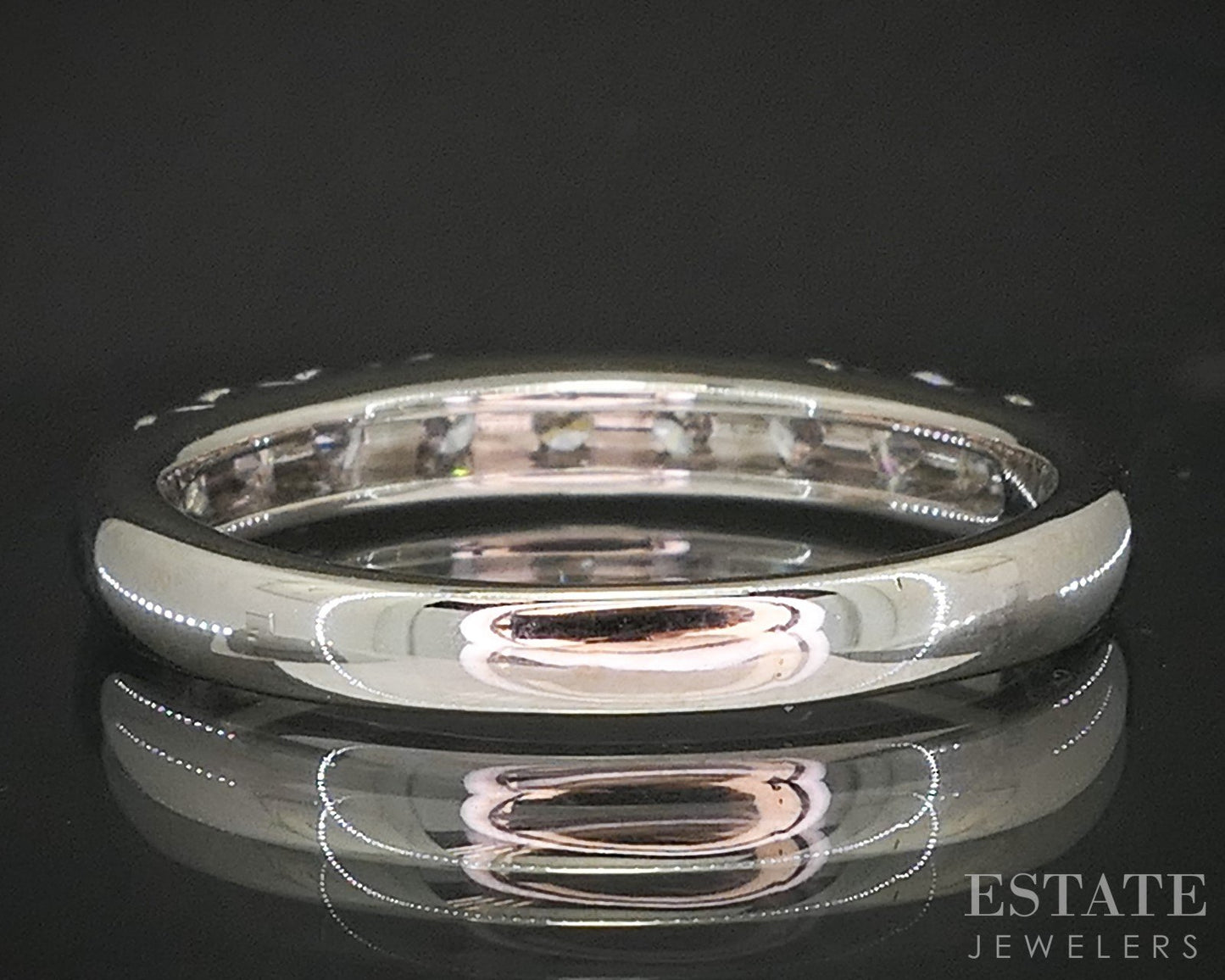 14k White Gold Round Natural .81ctw Diamond Ladies Wedding Band 4.3g p16252