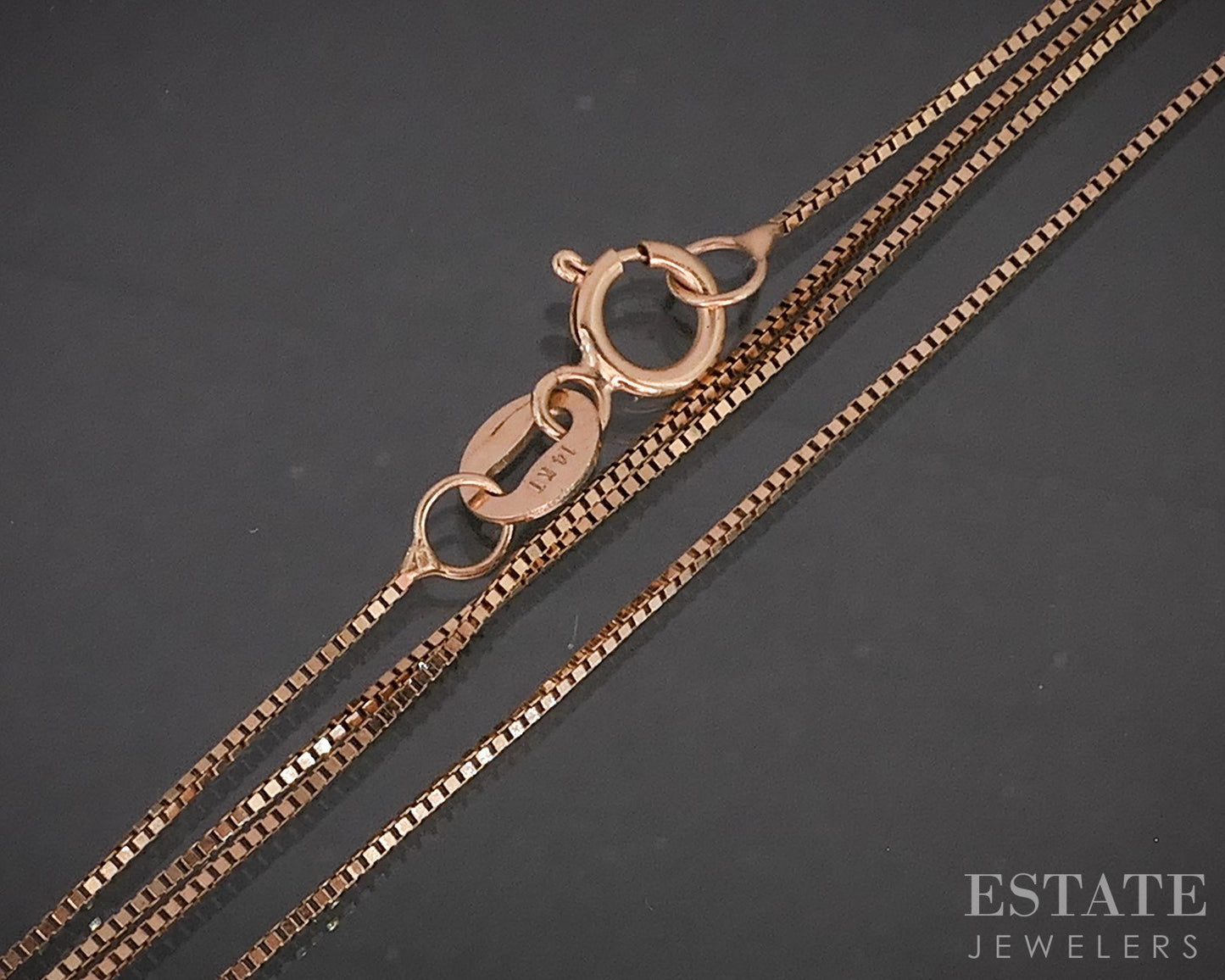 14k Rose Gold 1mm Box Chain Link Ladies Necklace 1.0g 18"L p14793