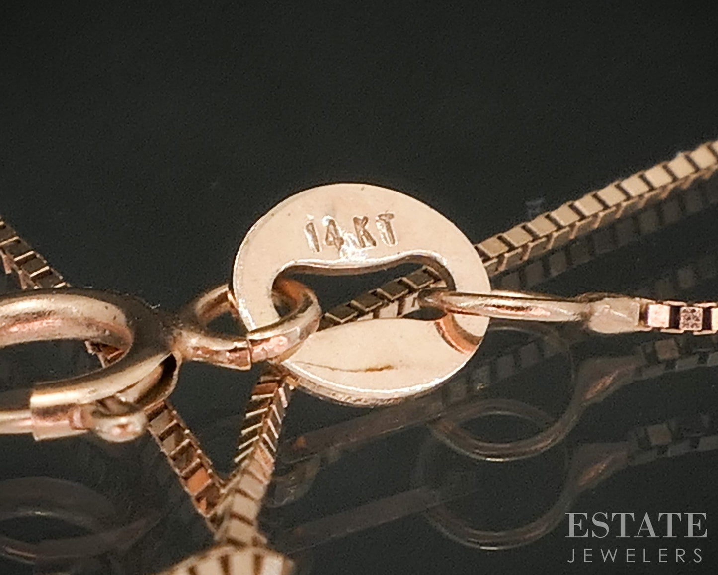 14k Rose Gold 1mm Box Chain Link Ladies Necklace 1.0g 18"L p14793