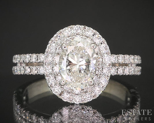 14k White Gold Natural 1.75ctw Diamond Neil Lane Halo Engagement Ring 5g p16276