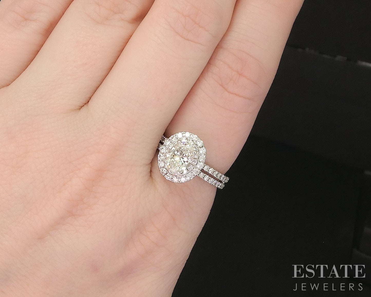 14k White Gold Natural 1.75ctw Diamond Neil Lane Halo Engagement Ring 5g p16276