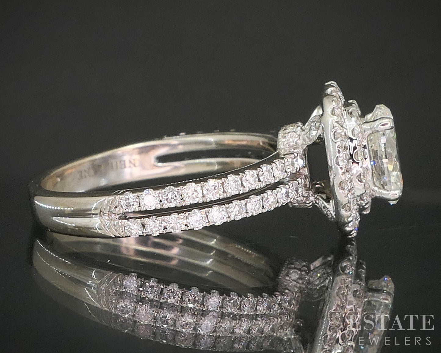 14k White Gold Natural 1.75ctw Diamond Neil Lane Halo Engagement Ring 5g p16276