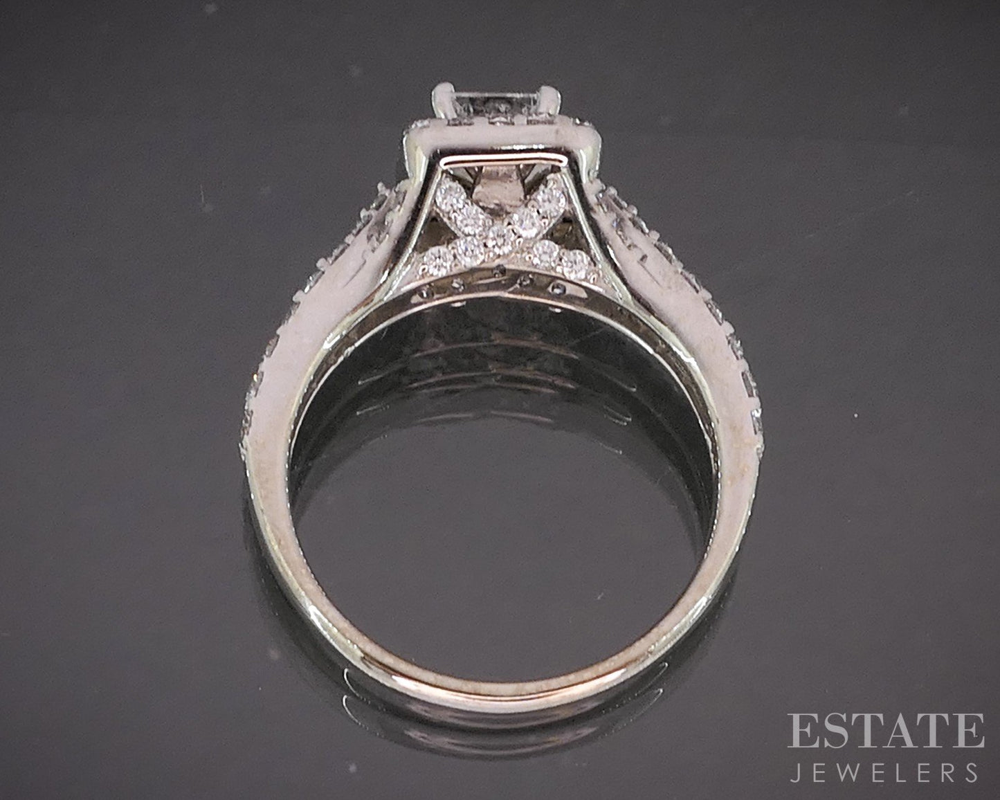 14k White Gold Tolkowsky GSI Natural 1.55ctw Diamond Engagement Ring 4.4g p16277