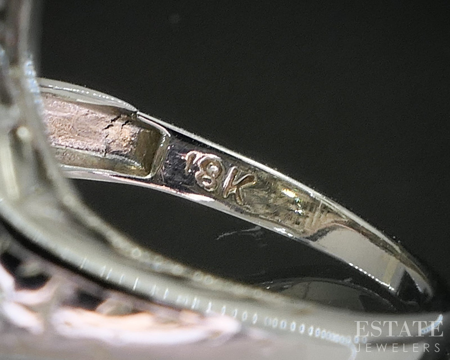 Antique 18k White Gold OEC Natural .27ct Diamond Filigree Ring 2.8g p15461