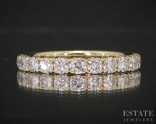 14k Yellow Gold Round Natural .72ctw Diamond Ladies Wedding Band 2.7g p16317