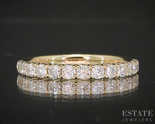 14k Yellow Gold Round Natural .51ctw Diamond Ladies Wedding Band 2.1g p16315