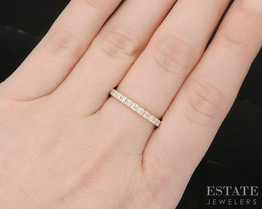 14k Yellow Gold Round Natural .51ctw Diamond Ladies Wedding Band 2.1g p16315