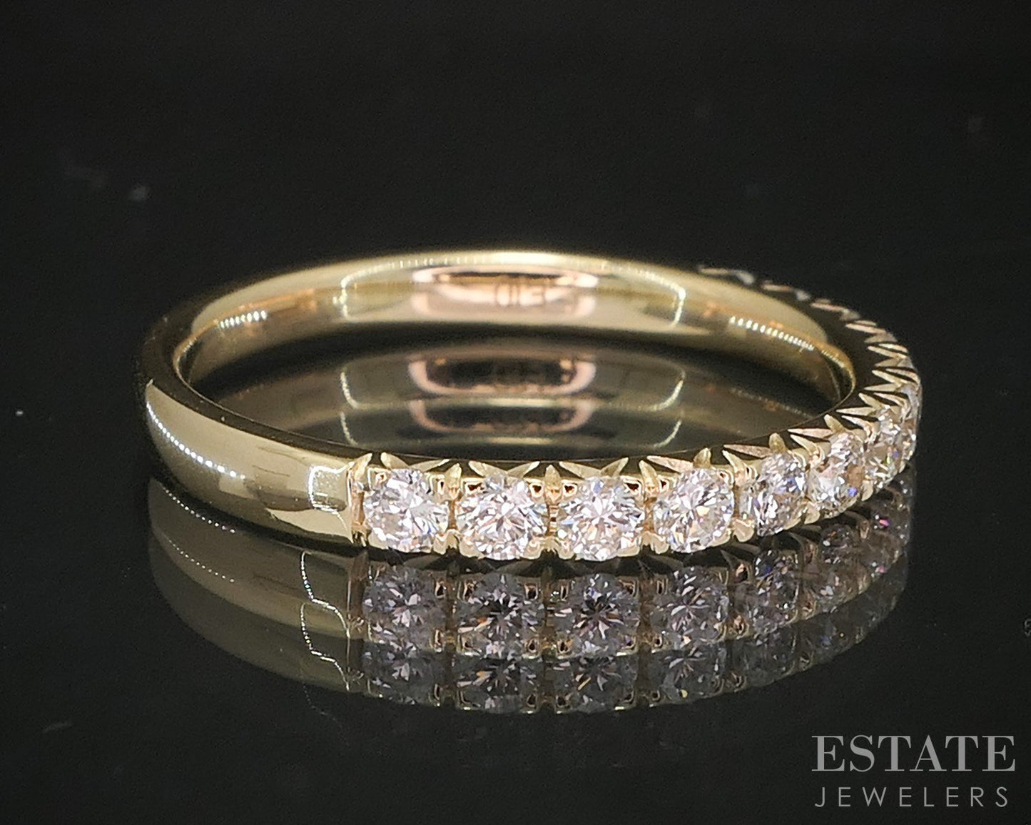 14k Yellow Gold Round Natural .51ctw Diamond Ladies Wedding Band 2.1g p16315